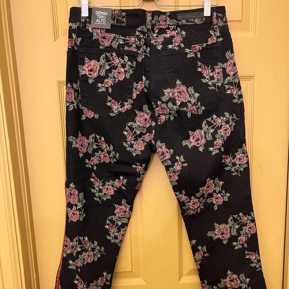 Ciudado con el perro Mexico floral flower print denim jeans pants 13 large - Picture 4 of 5